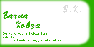 barna kobza business card